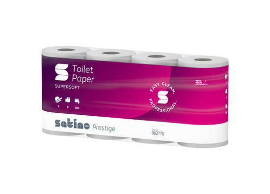 Satino Prestige toiletpapir -  20m 2-lags nyfiber, 64 ruller