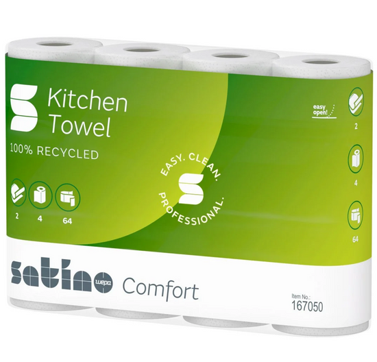 Satino Comfort køkkenrulle 2-lags, 14 meter, 32 ruller