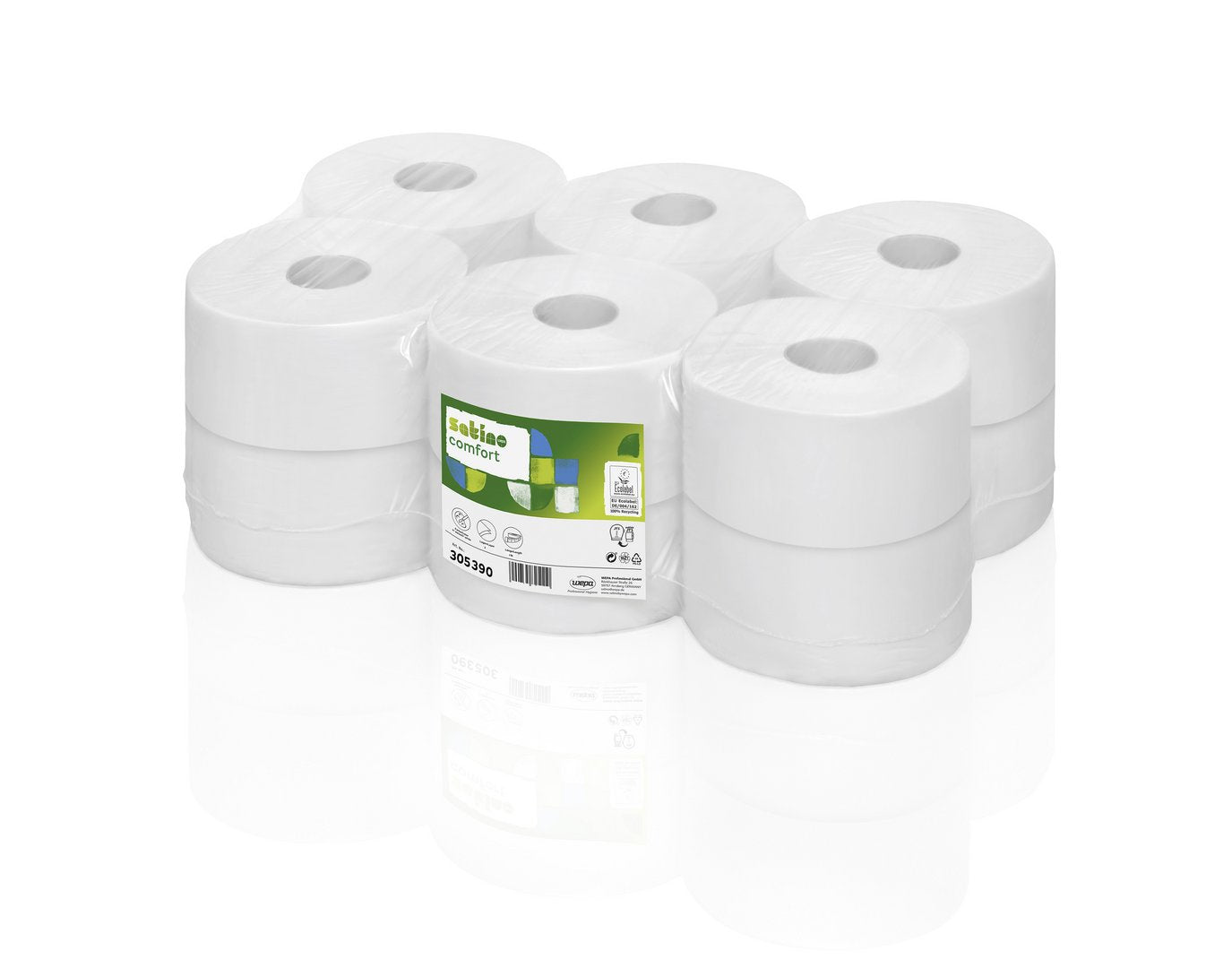 Satino toiletpapir mini - 150m 2-lags, 12 ruller