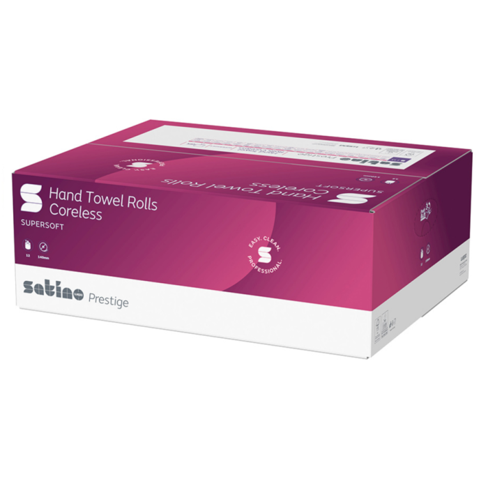 Satino Prestige centerrulle mini -  110 m. 1-lags uden hylse, 12 ruller